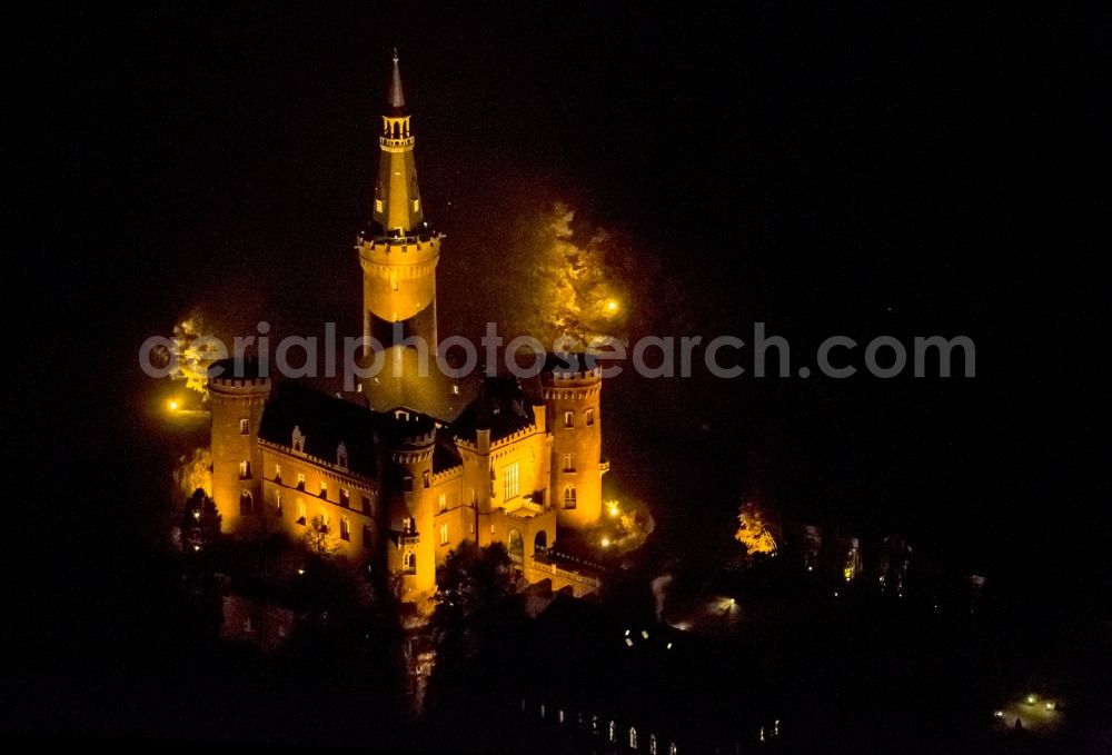 Bedburg-Hau from above - 06/09/2012 Bedburg-Hau View of the water tower Moyland in the state of North Rhine-Westphalia. The neo-Gothic monument is home to a museum's extensive collection of modern art of the brothers van der Grinten and is a popular destination on the Lower Rhine