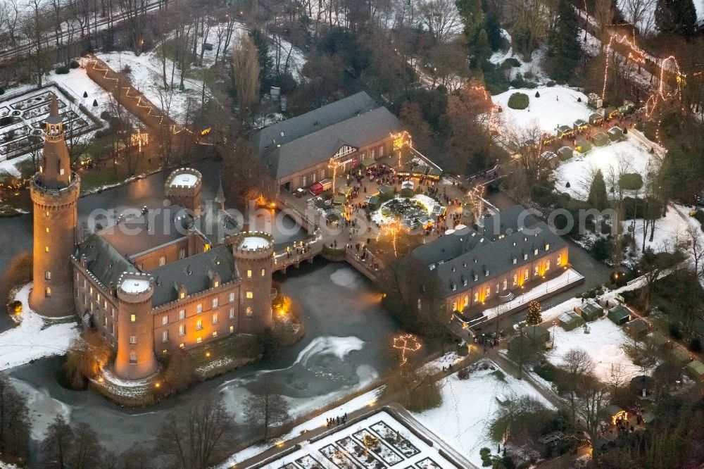 Aerial photograph Bedburg-Hau - 06/09/2012 Bedburg-Hau View of the water tower Moyland in the state of North Rhine-Westphalia. The neo-Gothic monument is home to a museum's extensive collection of modern art of the brothers van der Grinten and is a popular destination on the Lower Rhine