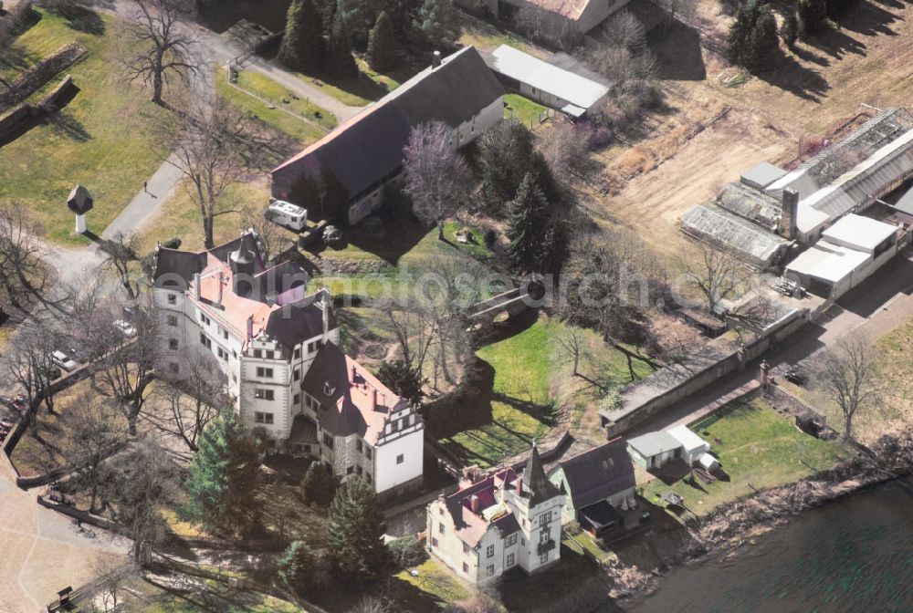 Aerial photograph Colditz - Building and castle park systems of water castle Podelwitz in Colditz in the state Saxony, Germany