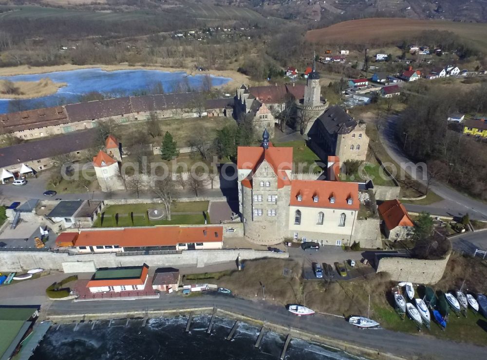 Aerial photograph Seeburg - Building and castle park systems of water castle on Vietzbach in Seeburg in the state Saxony-Anhalt, Germany