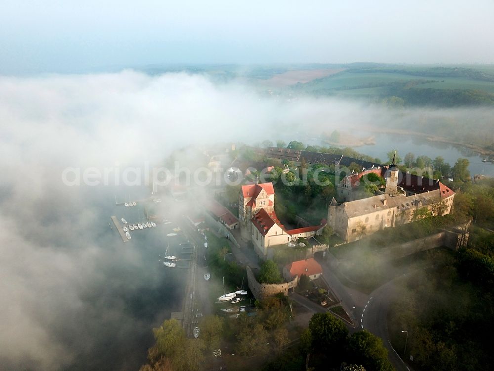 Aerial photograph Seeburg - Building and castle park systems of water castle on Vietzbach in Seeburg in the state Saxony-Anhalt, Germany