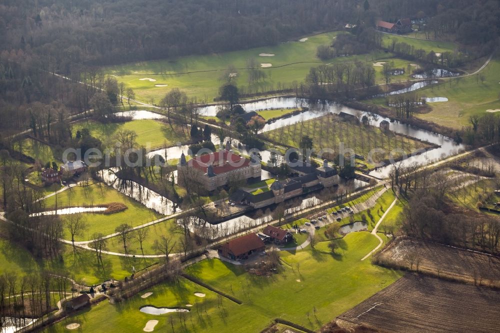 Aerial image Ascheberg-Herbern - Water Westerwinkel golf against the light in Ascheberg- Herbern in the state of North Rhine-Westphalia