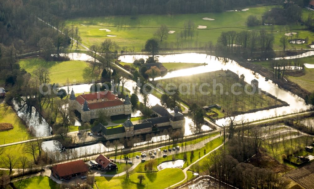 Aerial photograph Ascheberg-Herbern - Water Westerwinkel golf against the light in Ascheberg- Herbern in the state of North Rhine-Westphalia