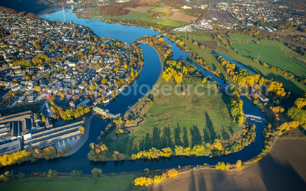 Aerial image Wetter (Ruhr) - Water protection area Volmarstein in in Wetter (Ruhr) in the state North Rhine-Westphalia