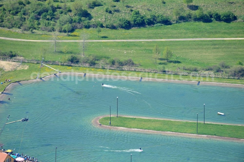 Großbeeren from above - View of the water ski waterskiing Großbeeren GmbH