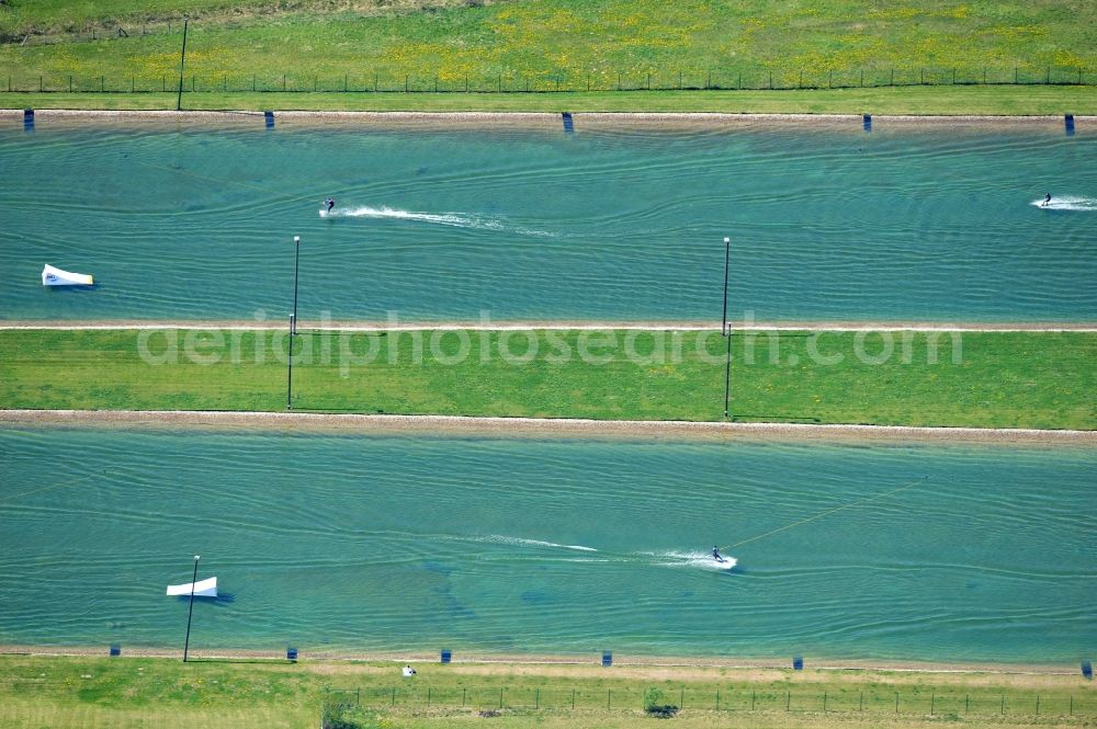 Aerial image Großbeeren - View of the water ski waterskiing Großbeeren GmbH