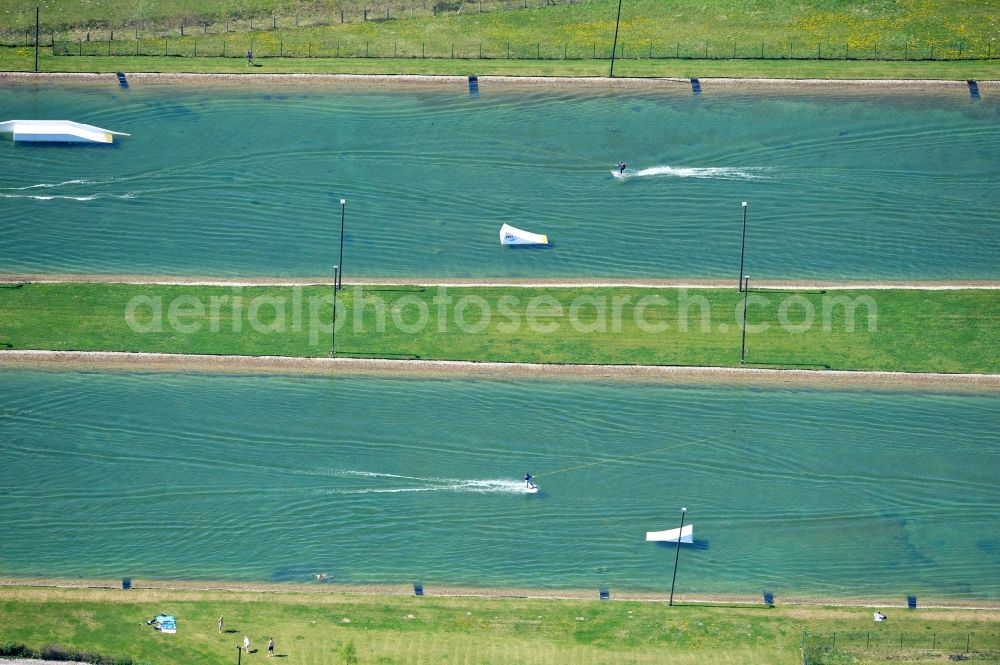 Großbeeren from above - View of the water ski waterskiing Großbeeren GmbH