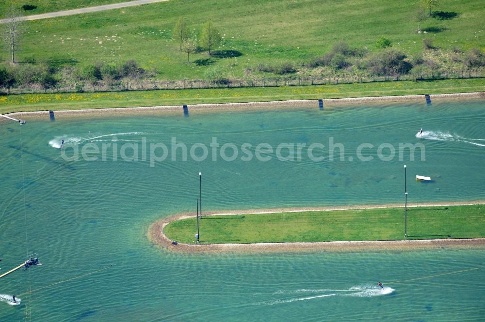 Großbeeren from the bird's eye view: View of the water ski waterskiing Großbeeren GmbH