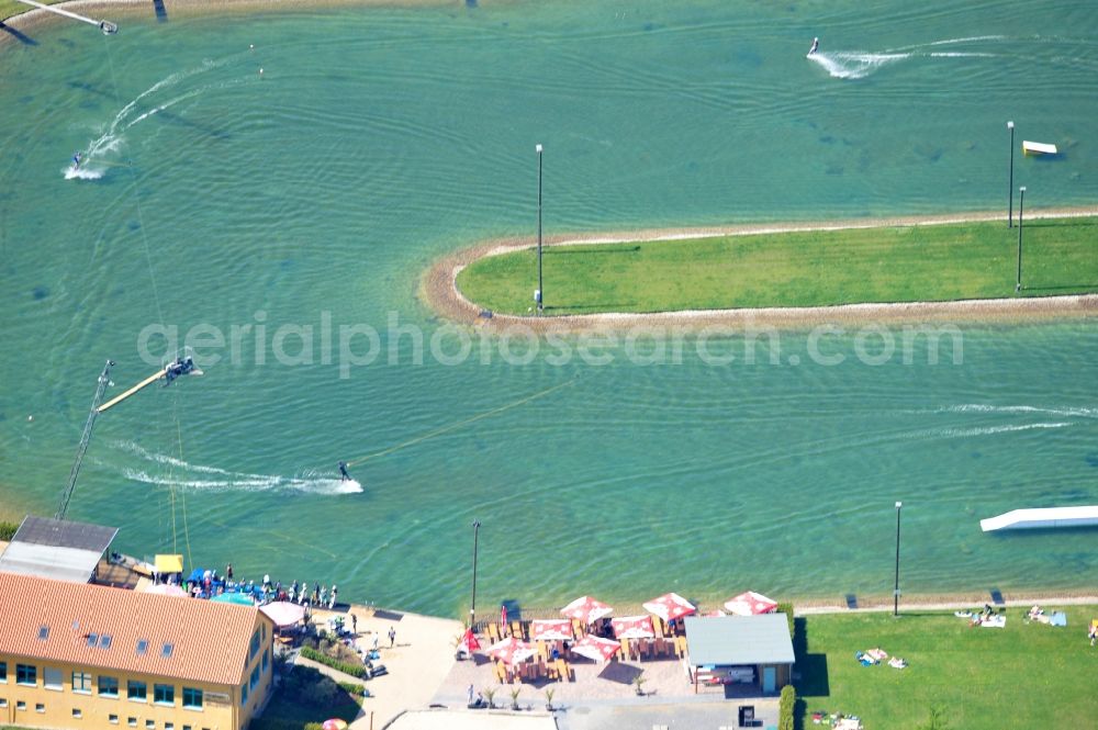 Aerial image Großbeeren - View of the water ski waterskiing Großbeeren GmbH