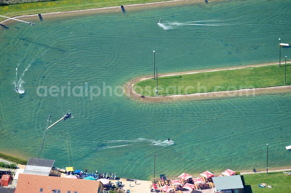 Großbeeren from above - View of the water ski waterskiing Großbeeren GmbH