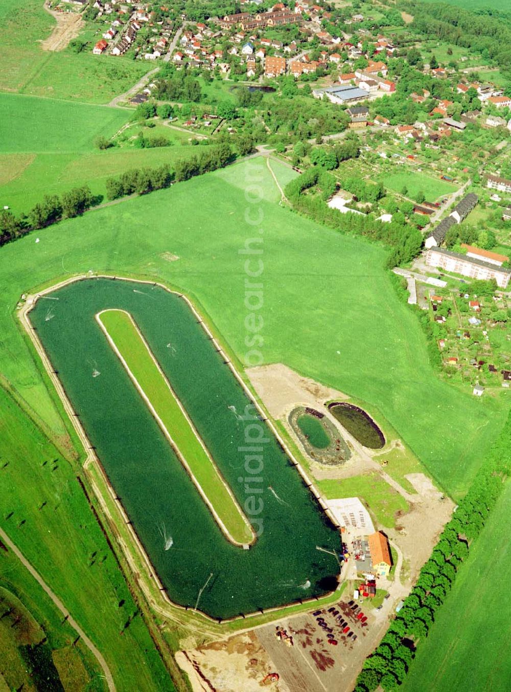 Aerial photograph Großbeeren - Wasserskilift Großbeeren GmbH Herr Kabisch Tel.:033701/90873 Fax :033701/90874 Mail: info@wakeboarding-berlin.de Großbeeren 16.Mai 2002