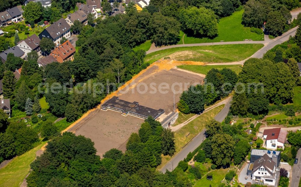 Witten from above - Water storage facility Egge in Witten in the state of North Rhine-Westphalia