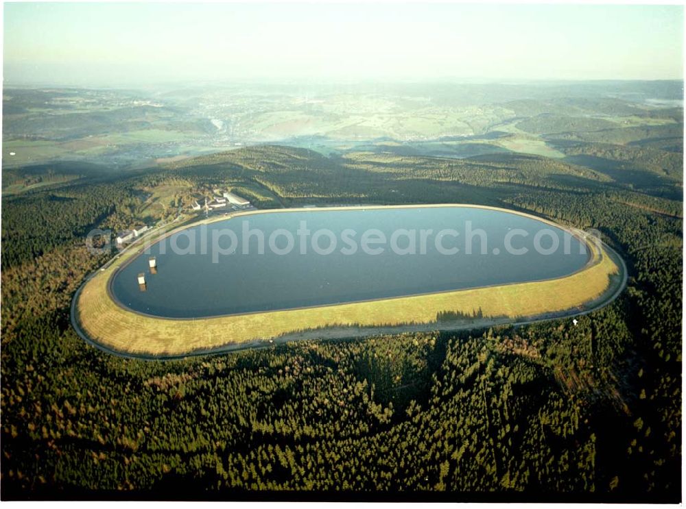 Aerial image Schlettau - 01.10.2002 Wasserspeicher auf dem Scheibenberg bei Schlettau im Erzgeb.