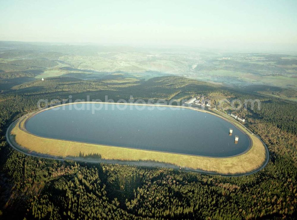 Aerial photograph Schlettau - 01.10.2002 Wasserspeicher auf dem Scheibenberg bei Schlettau im Erzgeb.