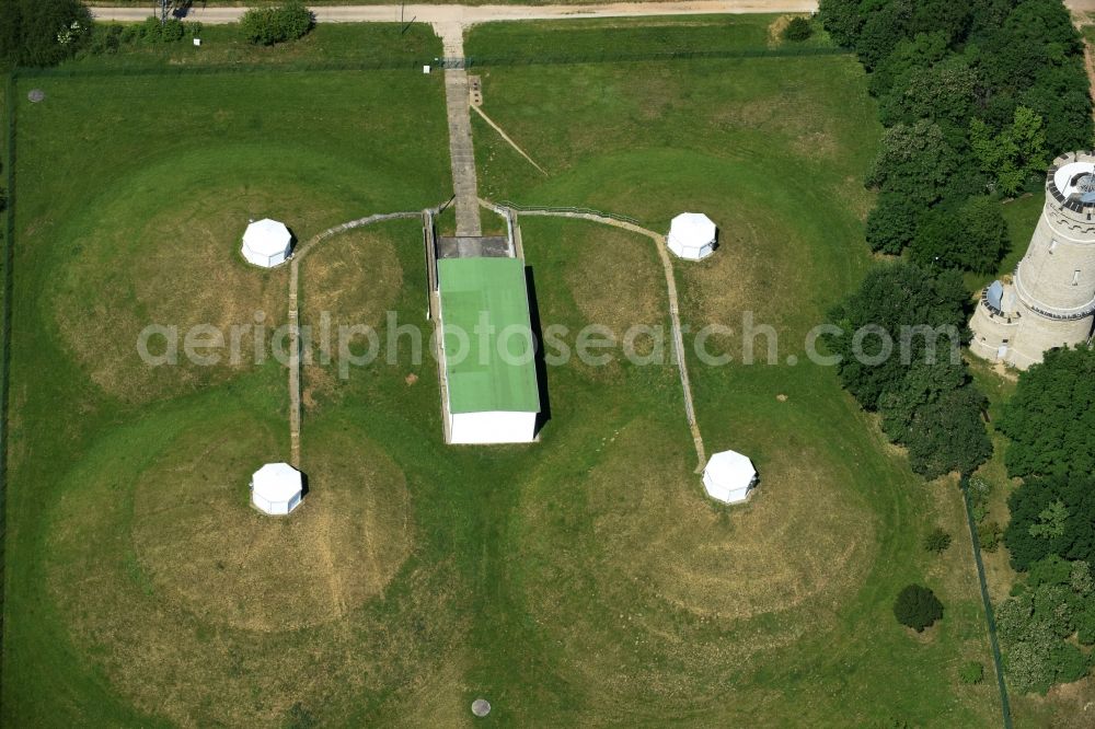 Aerial image Calbe (Saale) - Building of the water tank at the Warenberg in Calbe (Saale) in the state Saxony-Anhalt