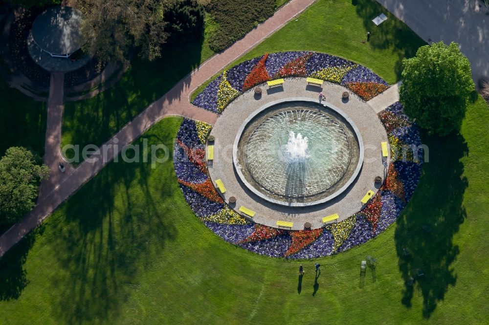 Aerial image Erfurt - Water - fountain in the district Hochheim in Erfurt in the state Thuringia, Germany