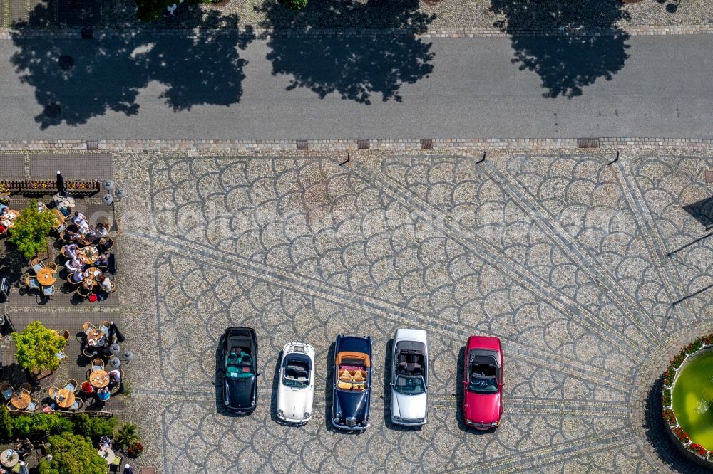 Aerial image Brilon - Water - fountain in the Petrusbrunnen (Kump) Am Markt in Brilon in the state North Rhine-Westphalia, Germany