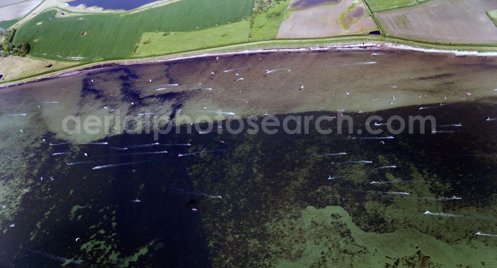 Lemkenhafen from the bird's eye view: Water in the Baltic Sea off the coast of the island of Fehmarn in Schleswig-Holstein