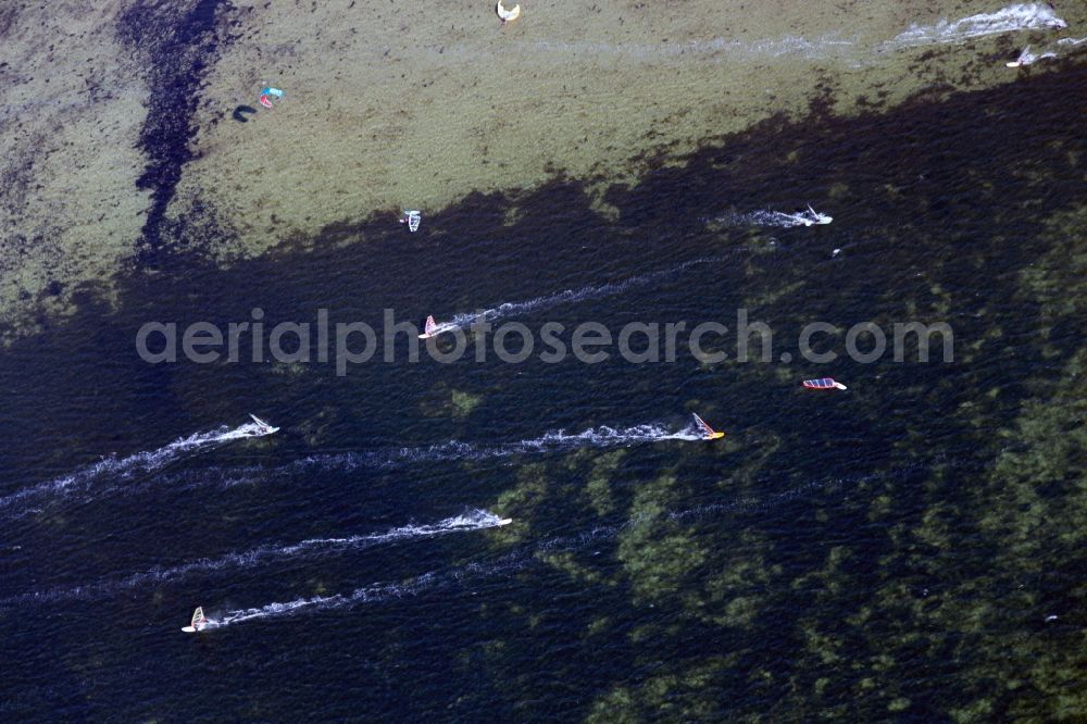 Aerial image Lemkenhafen - Water in the Baltic Sea off the coast of the island of Fehmarn in Schleswig-Holstein