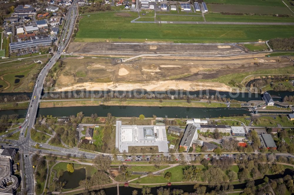 Hamm from the bird's eye view: Water sports center on Adenauerallee in Hamm at Ruhrgebiet in the state North Rhine-Westphalia, Germany