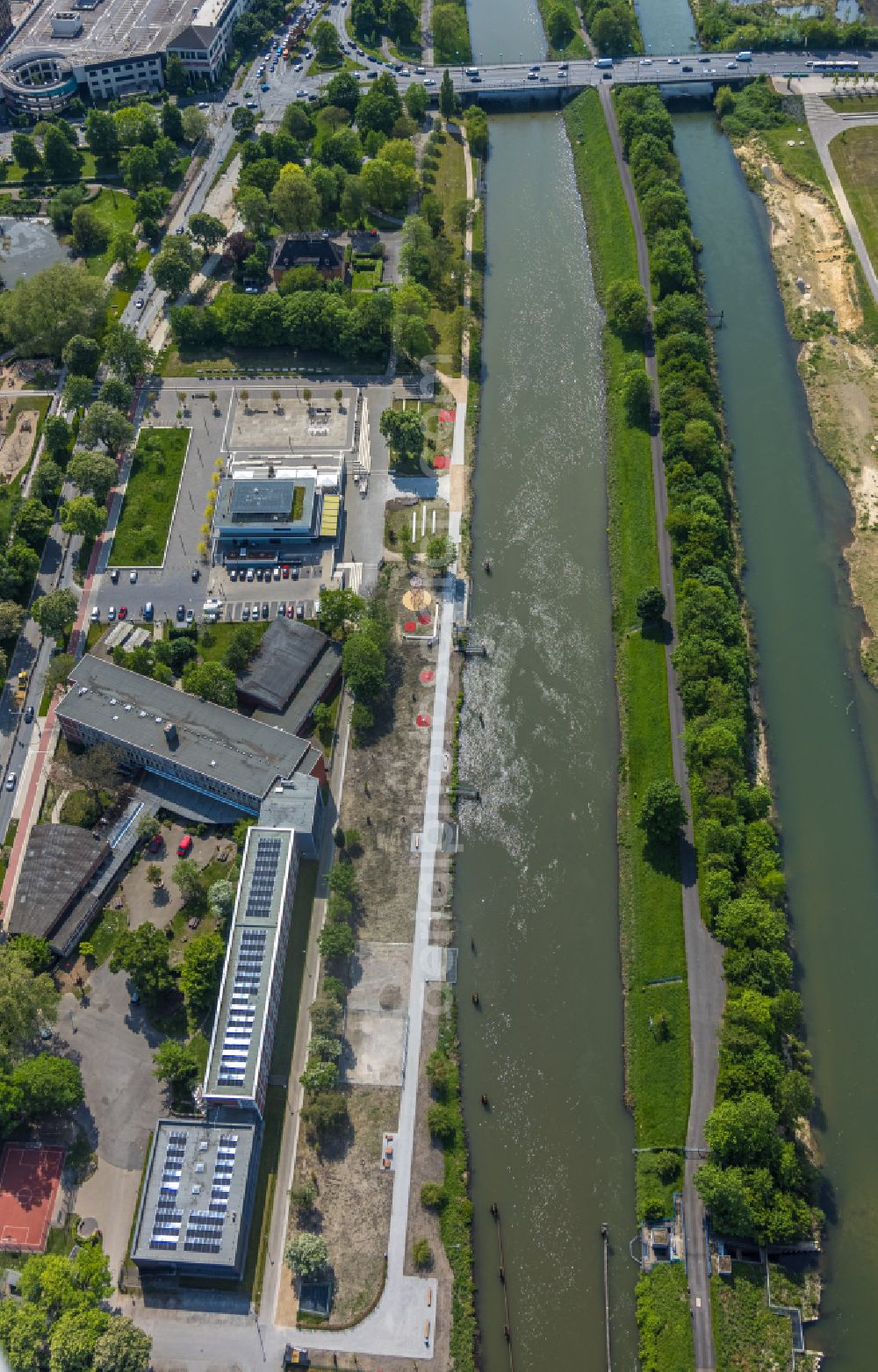 Hamm from above - water sports center on Adenauerallee in Hamm at Ruhrgebiet in the state North Rhine-Westphalia, Germany