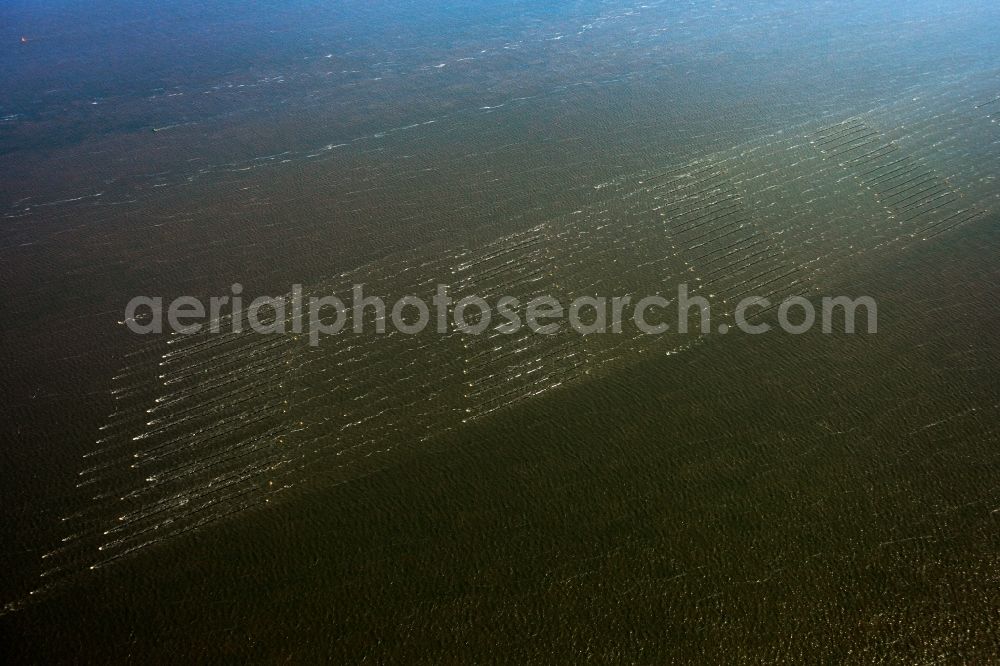 Wilhelmshaven from above - View of water structures near Wilhelmshaven in the state Lower Saxony