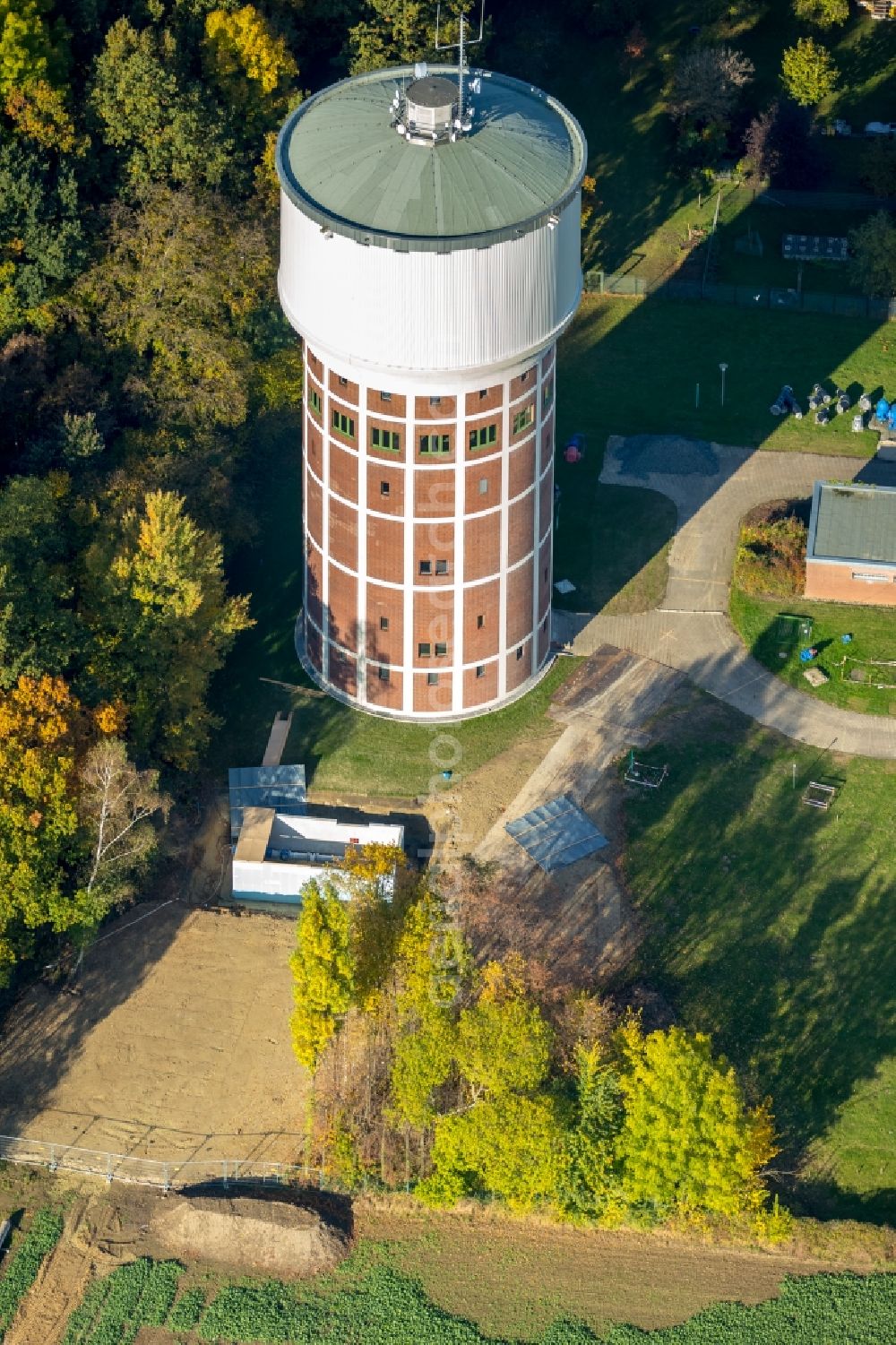 Hamm from above - View of the water towers on the Hellweg in the district of Berge in Hamm in the state of North Rhine-Westphalia