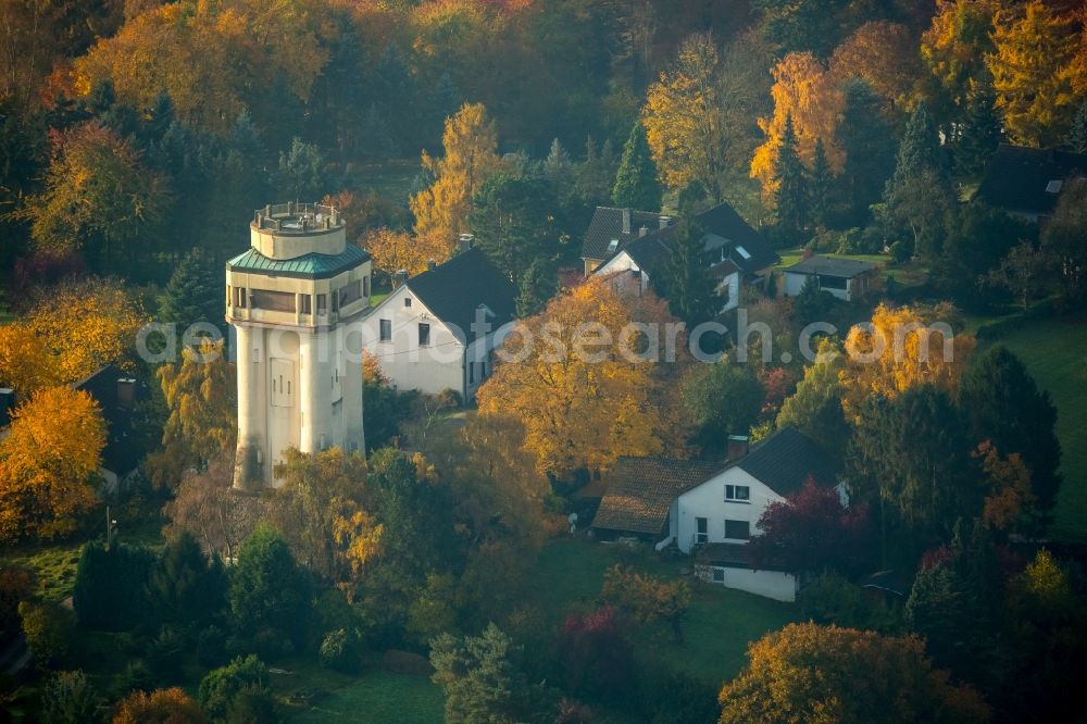 Witten from the bird's eye view: Building of industrial water tower in Witten-Bommerholz in the state of North Rhine-Westphalia