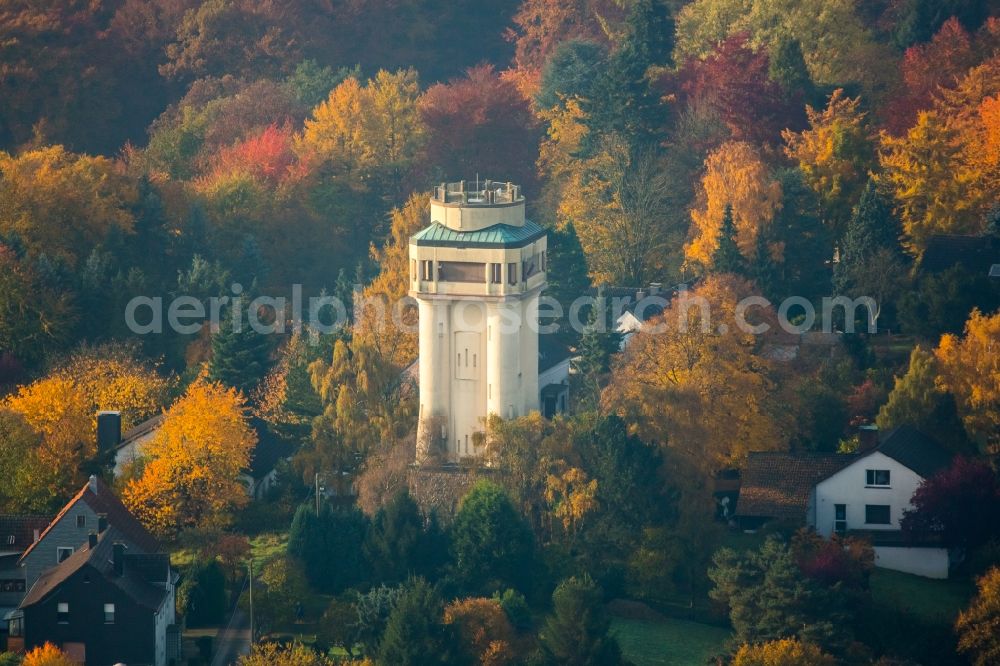 Aerial photograph Witten - Building of industrial water tower in Witten-Bommerholz in the state of North Rhine-Westphalia