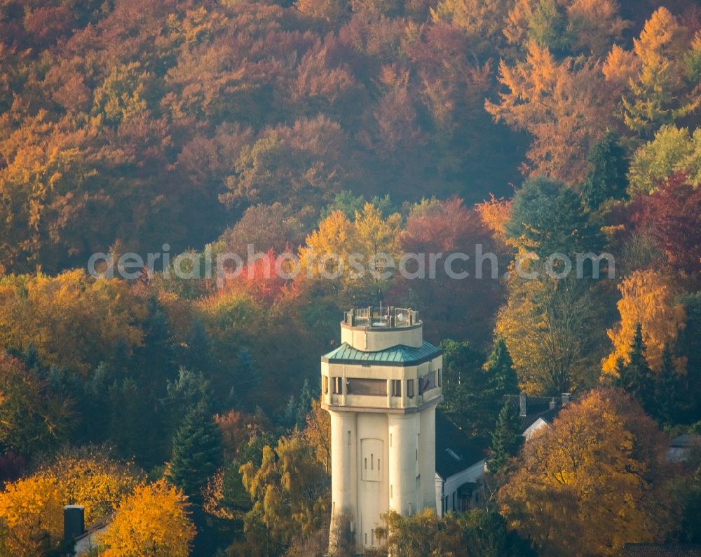 Witten from above - Building of industrial water tower in Witten-Bommerholz in the state of North Rhine-Westphalia