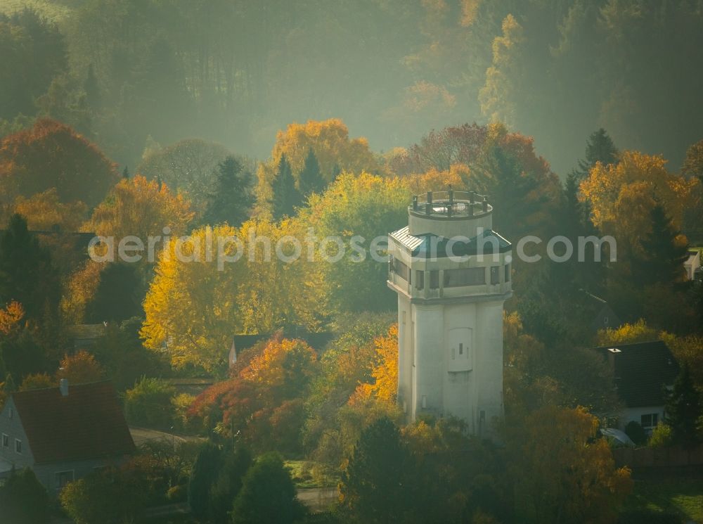 Witten from the bird's eye view: Building of industrial water tower in Witten-Bommerholz in the state of North Rhine-Westphalia