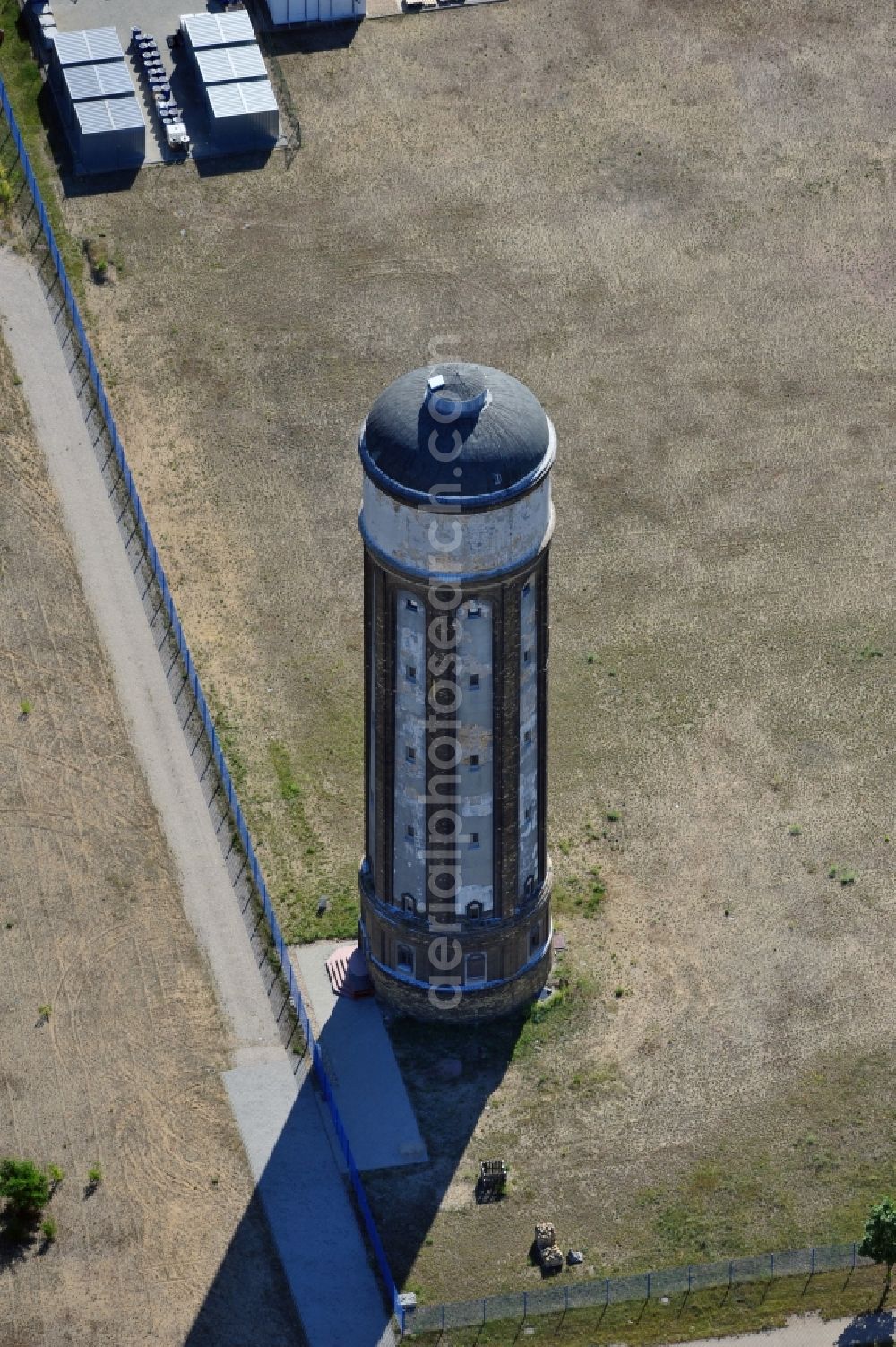 Aerial image Wolfen - Water tower on the site of the former Wolfen film factory in the state of Saxony-Anhalt