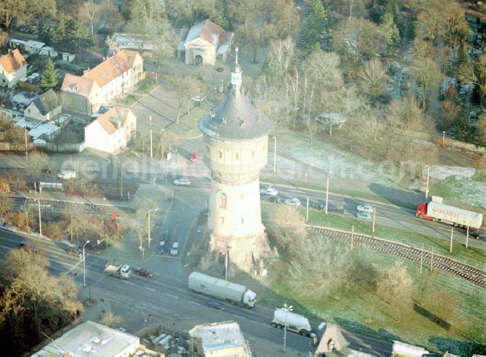 Aerial photograph Halle / Saale - Wasserturm von Halle / Saale 10.12.02