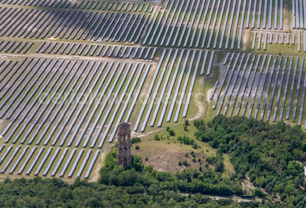 Lauta from above - Water tower Lauta in the state Saxony