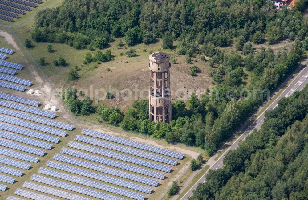 Lauta from the bird's eye view: Water tower Lauta in the state Saxony