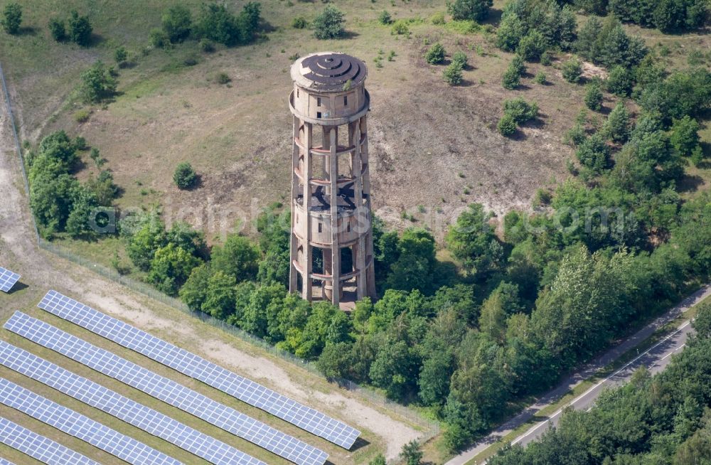 Aerial image Lauta - Water tower Lauta in the state Saxony