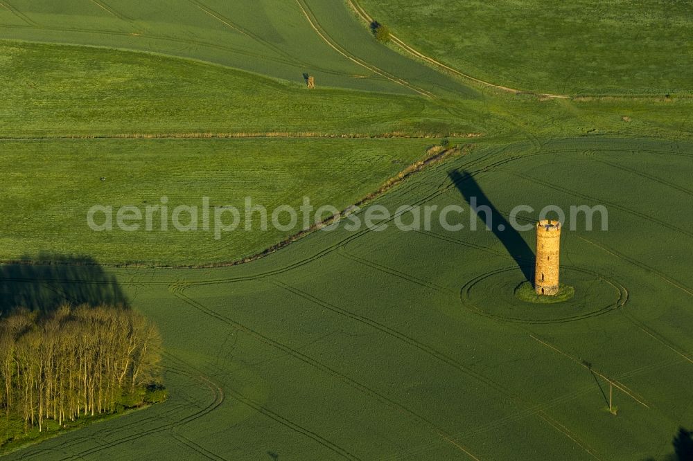 Aerial photograph Krakow am See OT Bellin - View of the water tower in the district Bellin in Krakow am See in the state Mecklenburg-West Pomerania