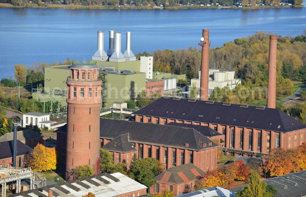 Brandenburg an der Havel from above - View of the landmark of Kirchmöser, the water tower. This building is a protected monument and is today used by the forestry industry as a guard and coordination point