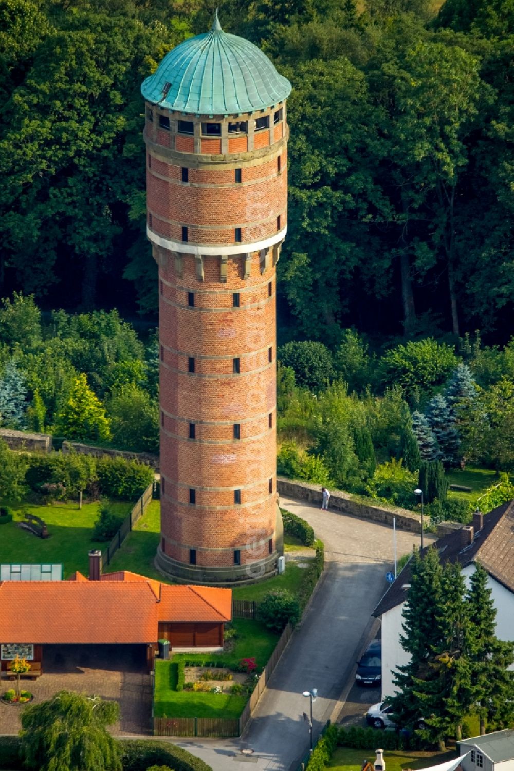 Aerial image Rüthen - Building of water tower in Ruethen in the state North Rhine-Westphalia