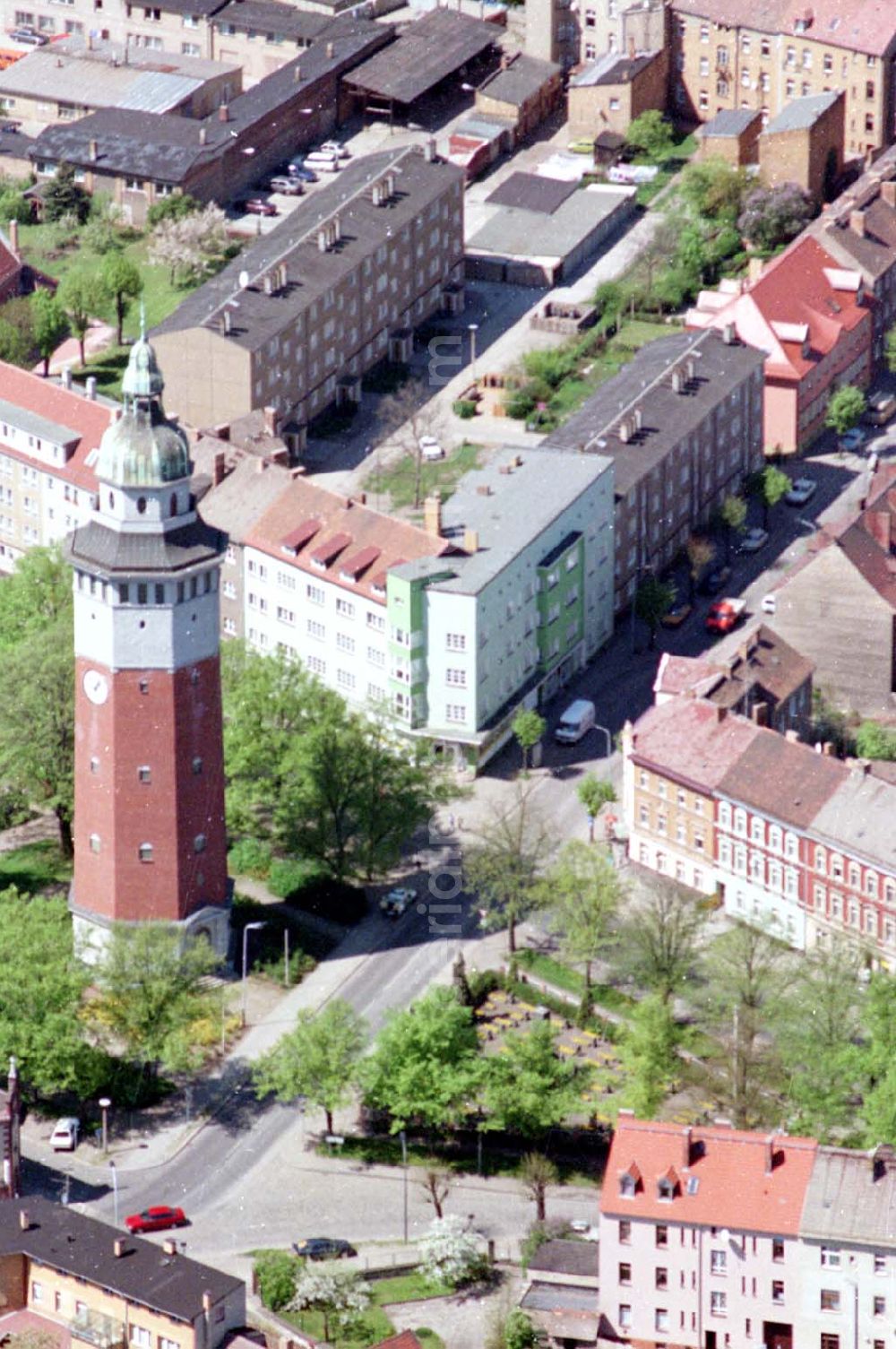 Aerial image Finsterwalde - 04.05.1995 Wasserturm Stadtwerke Finsterwalde