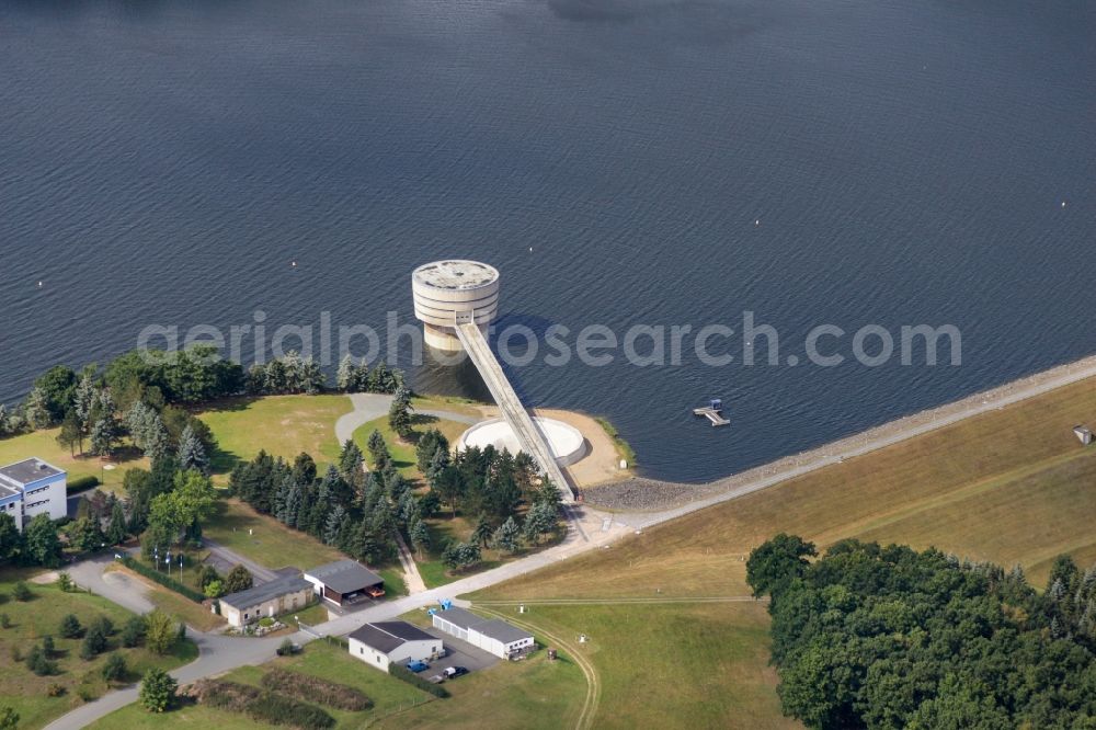 Aerial image Zeulenroda-Triebes - Building of industrial monument water tower in Zeulenroda-Triebes in the state Thuringia