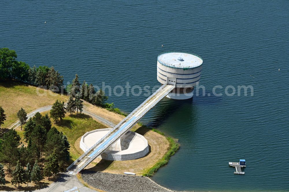 Zeulenroda-Triebes from the bird's eye view: Building of industrial monument water tower in Zeulenroda-Triebes in the state Thuringia