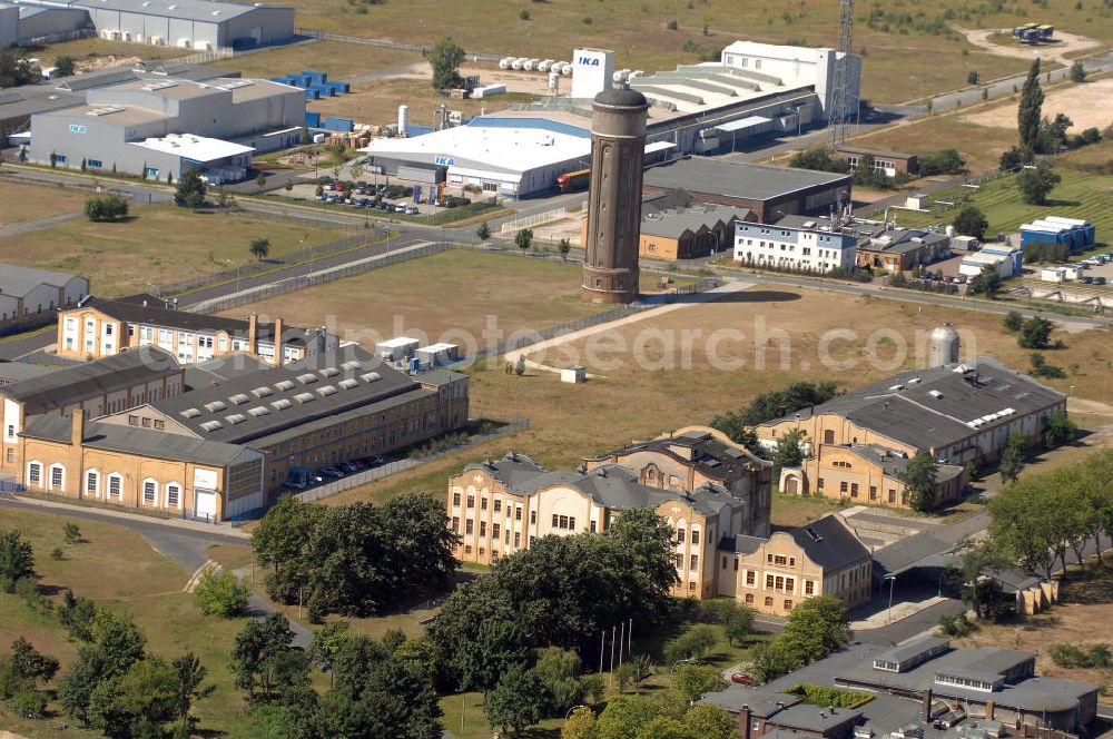 Bitterfeld-Wolfen from above - Blick auf den alten Wasserturm in Wolfen im Filmweg.