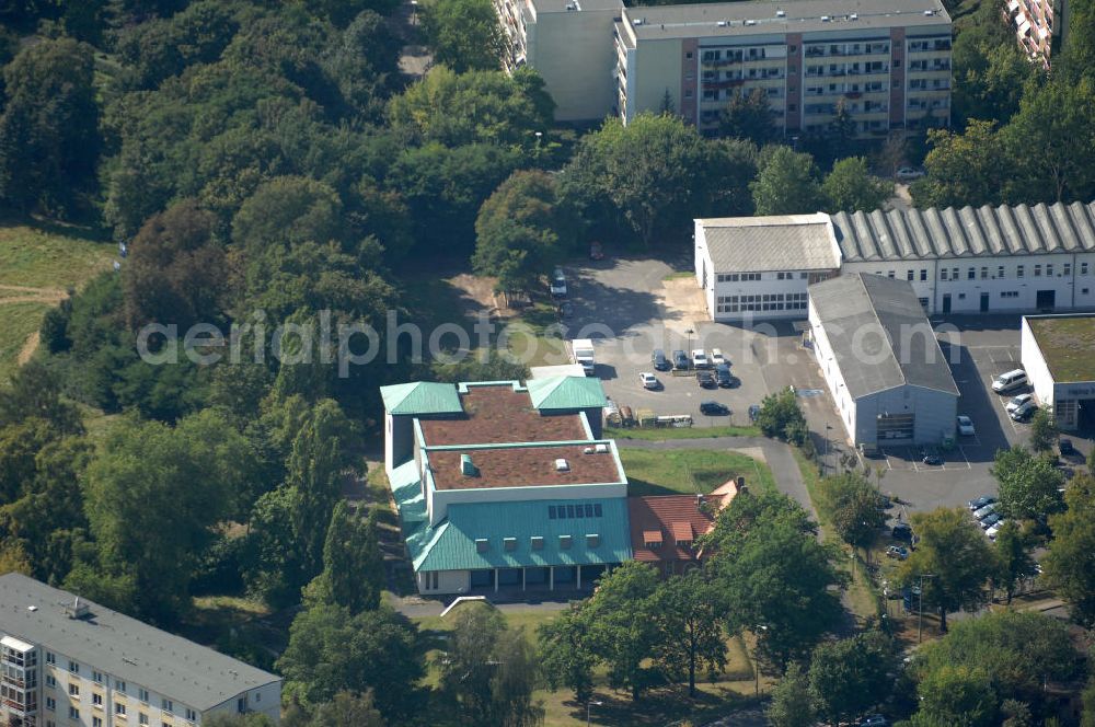 Berlin from above - Blick auf das stillgelegte denkmalgeschützte Wasserwerk Buch. Erbaut wurde es 1909 bis 1911 durch Ludwig Hoffmann. 1999 erfolgte die Sanierung durch die Abelmann Vielain Pock Architekten BDA.