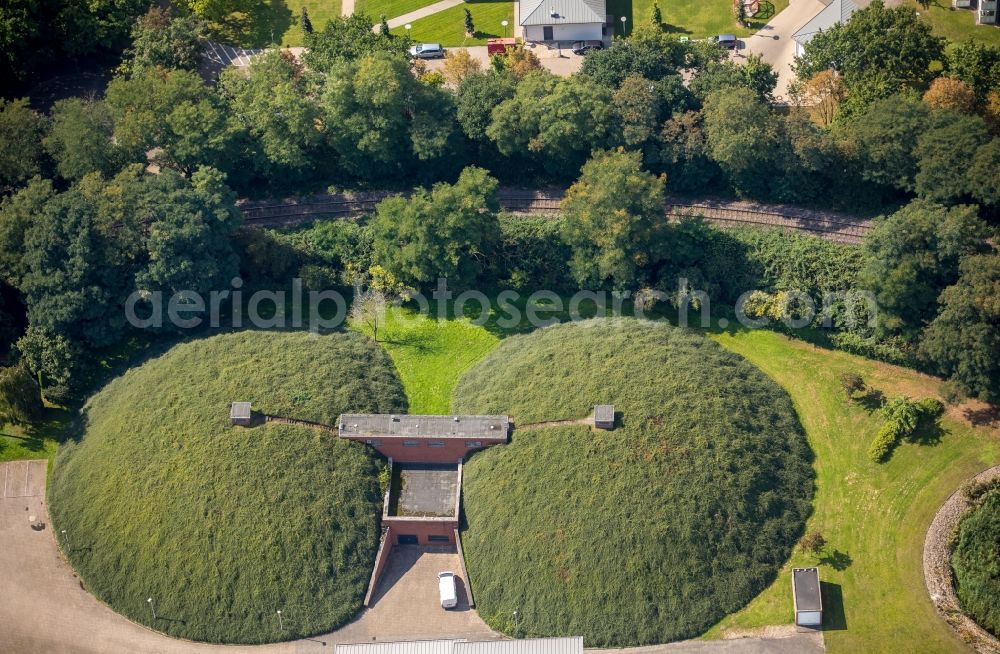 Moers from the bird's eye view: Waterworks - ground storage facility in Moers in the state North Rhine-Westphalia, Germany