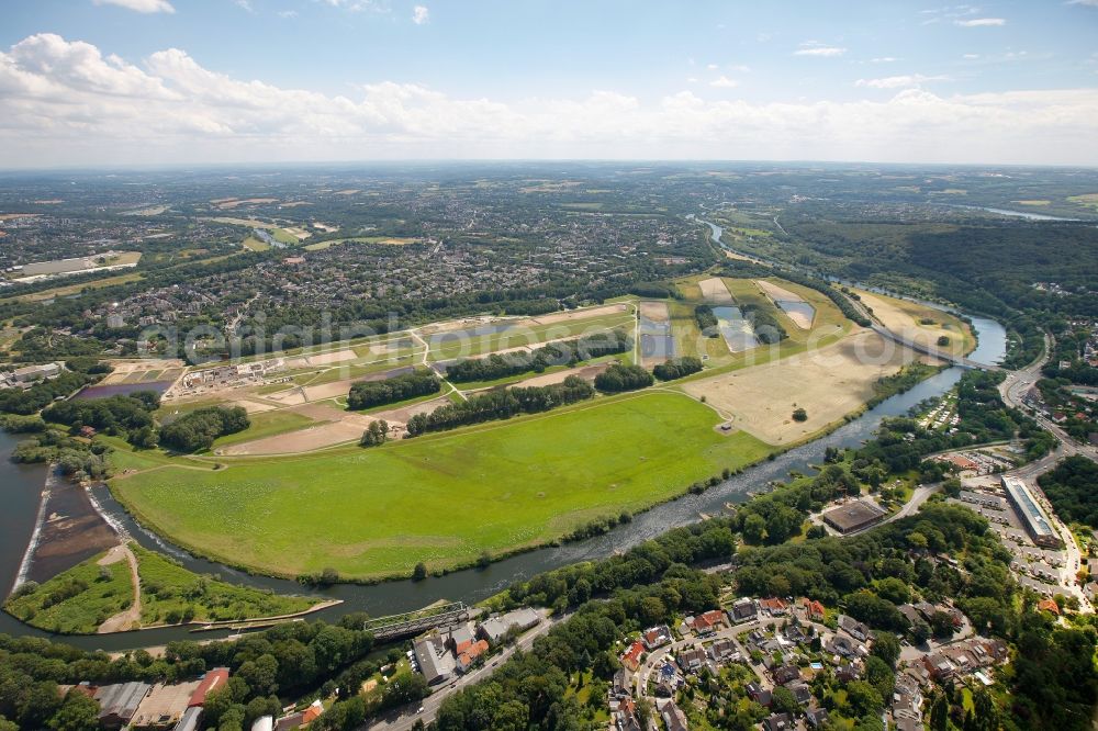 Aerial image Essen - View of the waterworks Essen Ueberruhr in Essen in the state North Rhine-Westphalia