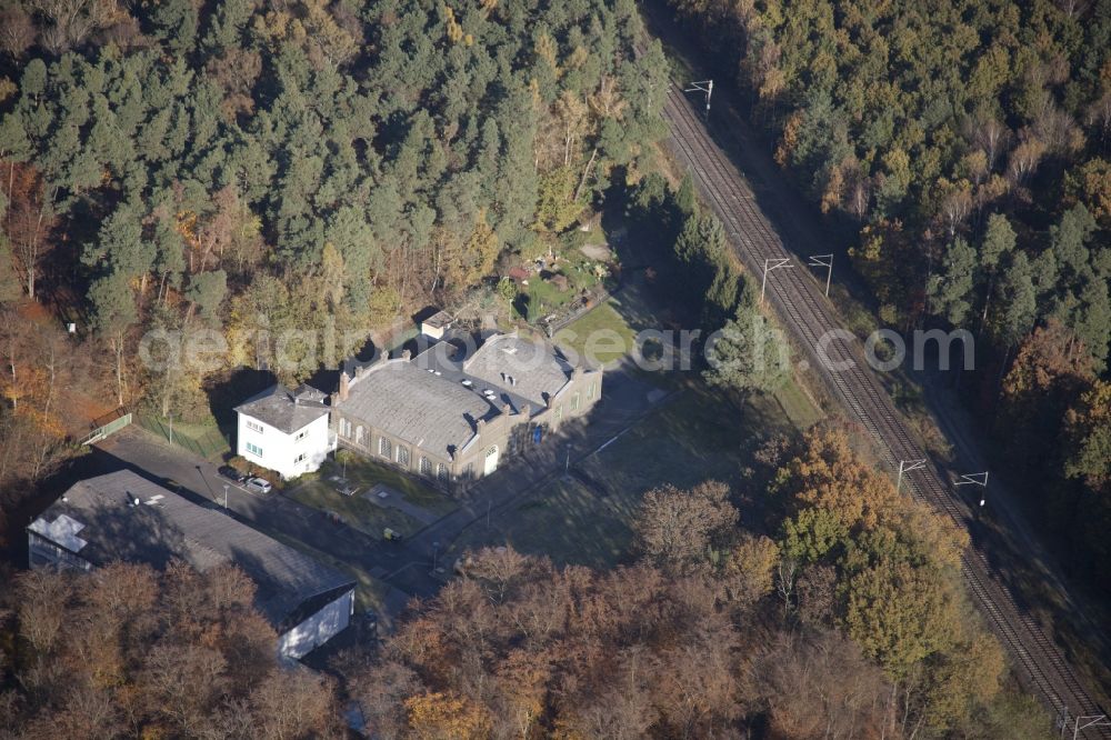 Heusenstamm from above - Structure of the waterworks Hintermark in the district Rembruecken in Heusenstamm in the state Hesse