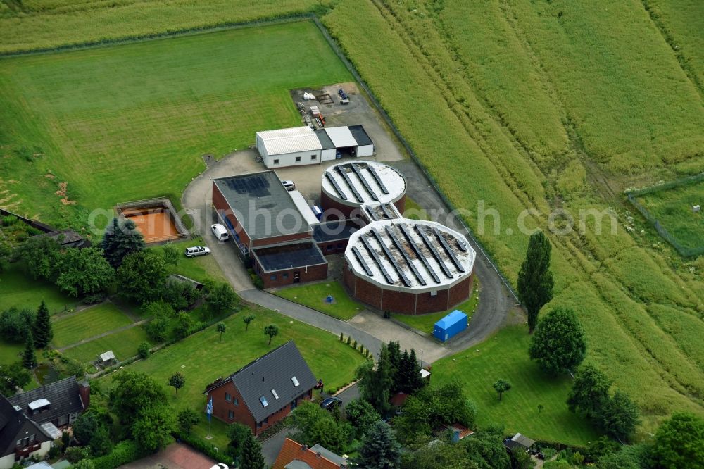 Aerial photograph Schwarzenbek - Structure of the waterworks with high storage facility in Schwarzenbek in the state Schleswig-Holstein, Germany