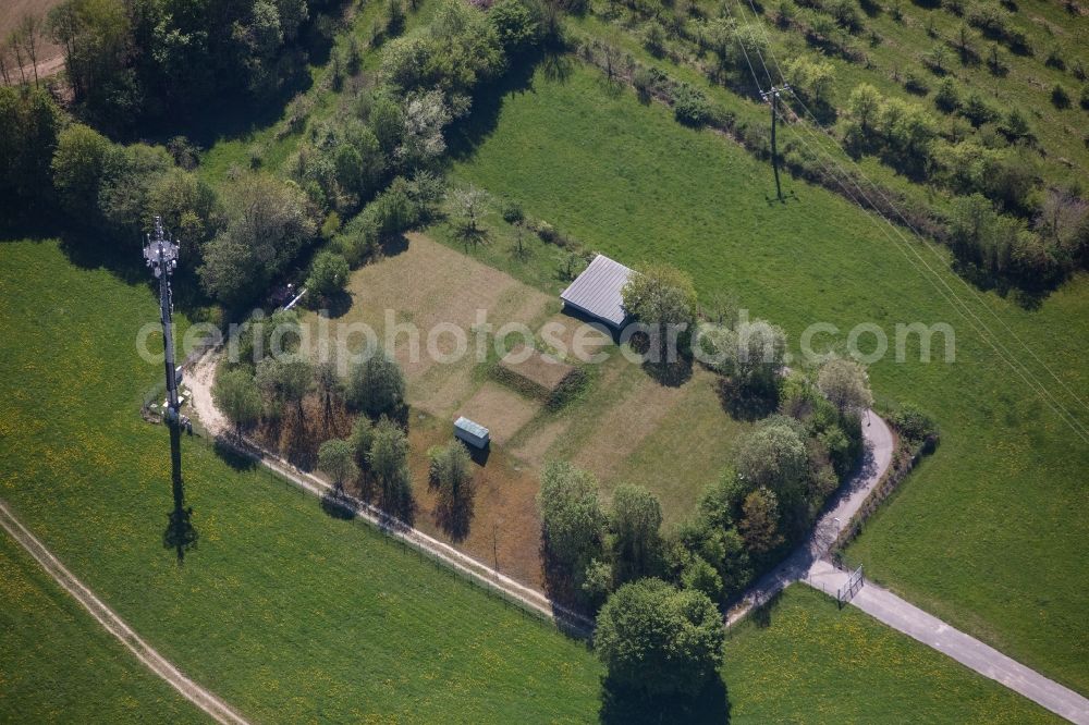 Aerial photograph Stephanskirchen - Structure of the waterworks with high storage facility in Stephanskirchen in the state Bavaria, Germany