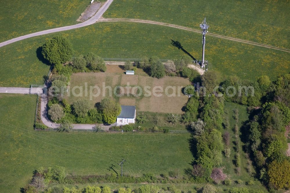 Aerial image Stephanskirchen - Structure of the waterworks with high storage facility in Stephanskirchen in the state Bavaria, Germany